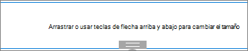 Elemento web Espaciador en modo de edición