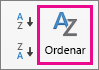 En la pestaña Datos de Excel, seleccione Ordenar