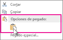 Haga clic con el botón secundario y seleccione Pegar.