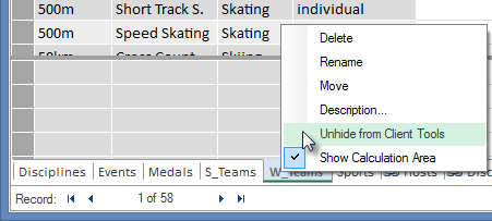 cómo ocultar las tablas de las herramientas cliente de Excel