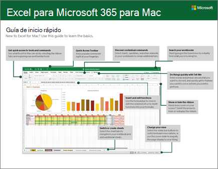 Guía de inicio rápido de Excel 2016 para Mac