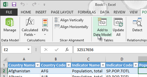 Agregar nuevos datos al modelo de datos