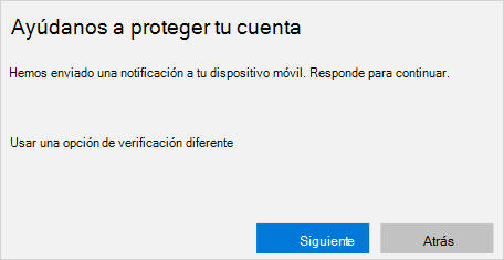 Pantalla de notificación móvil