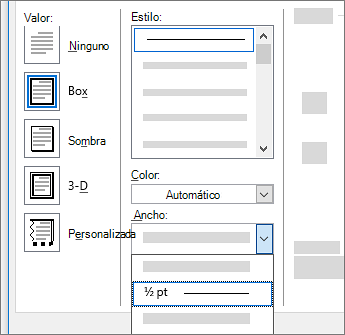 Configuración del borde de página