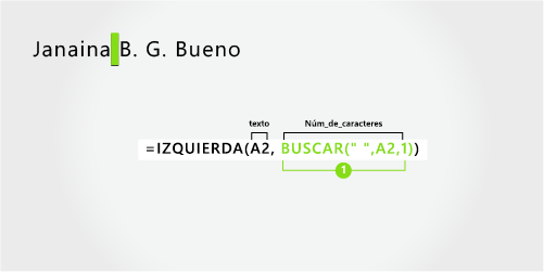 Fórmula para separar nombre, apellido y dos iniciales del segundo nombre