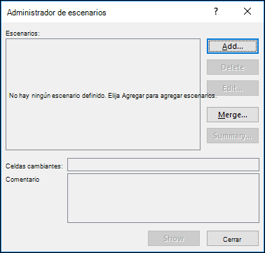 Asistente del Administrador de escenarios