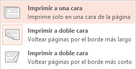 Algunas impresoras pueden imprimir en una cara de una hoja de papel o en ambas caras.