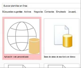 Botón Personalizar aplicación web en la pantalla de inicio.