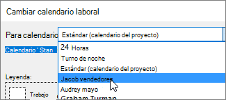 Recursos en la lista Para calendario