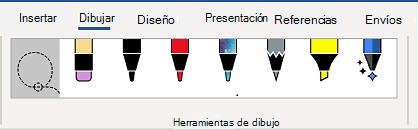 La pestaña Herramientas de dibujo de la cinta de opciones de Word.