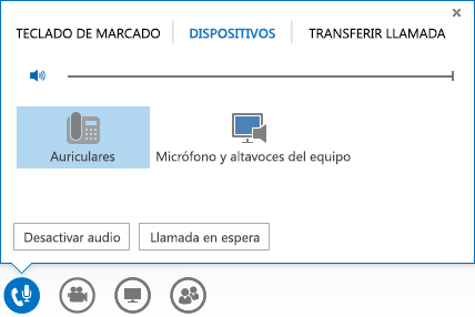 Captura de pantalla de las opciones de audio