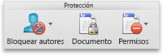 Ficha Revisar de Word, grupo Protección