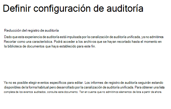 Configuración de auditoría de SPO