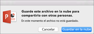 Guardar en la nube en PPT para Mac