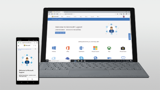 Página web abierta en Android y Surface Pro