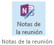 Captura de pantalla del icono de las notas de reunión en la cinta de opciones de la convocatoria