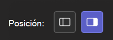 Imagen que muestra los botones de posición en la parte superior de la pantalla de la reunión.