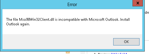 Error de bloqueo de Outlook