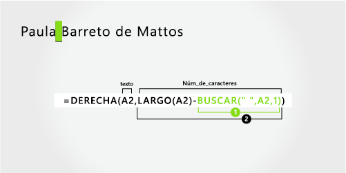 Fórmula para separar un nombre y un apellido de tres partes