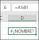 Error #¿NOMBRE? al usar x con referencias de celda en lugar de * para la multiplicación