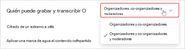 Elija quién puede registrar o transcribir un ayuntamiento.