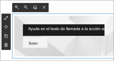 Elemento web Llamada a la acción para sitios de SharePoint, con información genérica incluida