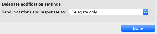 Opciones de notificación de delegado.