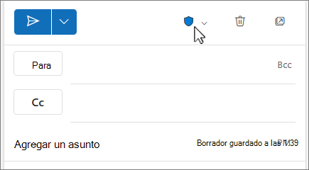 Icono de confidencialidad de Outlook para la Web en un mensaje