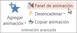 Visualizar el panel de animación