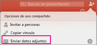 Enviar datos adjuntos en PPT para Mac