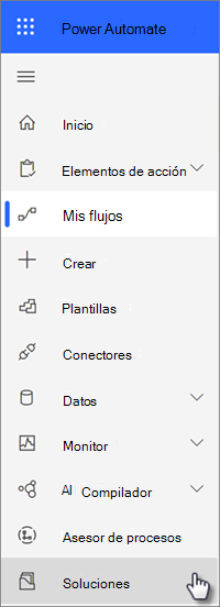 Soluciones en la navegación en Power Automate