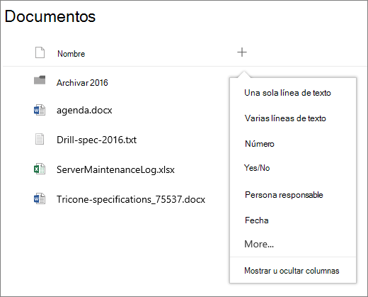 Agregar una columna desplegable en una biblioteca de documentos conectada a un grupo