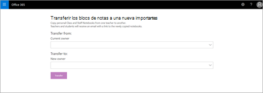 Transferir un bloc de notas de clase a otro profesor