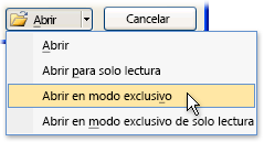 Abrir un archivo en modo exclusivo