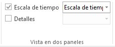 Casilla de verificación Escala de tiempo en Project