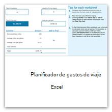 Organizador de gastos de viajes para Excel