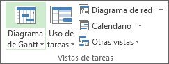 Grupo Vistas de tareas en la pestaña Vista.