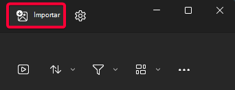 Dónde encontrar el icono Importar en la aplicación Fotos.