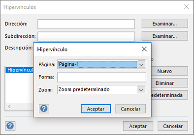 Cuadro de diálogo Hipervínculo