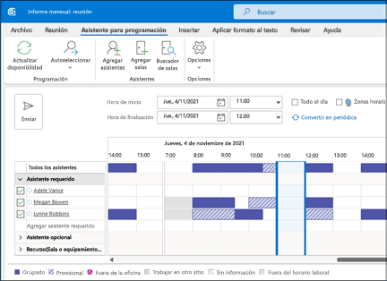 Asistente para programación Outlook