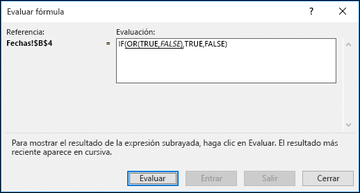 Ejemplo del asistente para evaluar fórmulas.