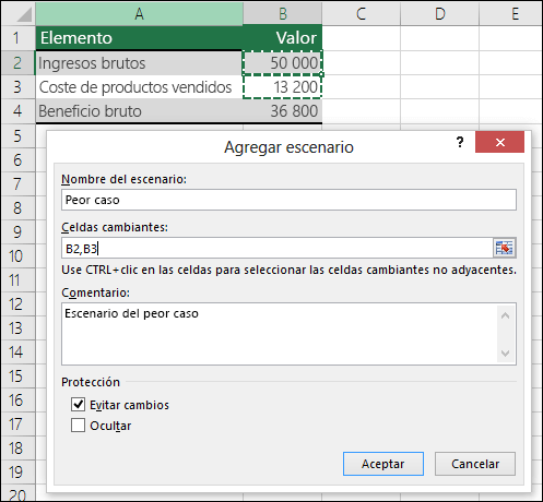 Configurar un escenario en el peor de los casos