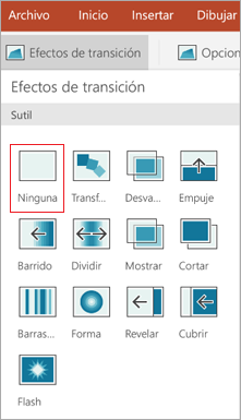 Quitar transiciones