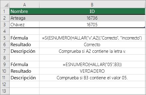 Ejemplos de SI, ESNUMERA y HALLAR