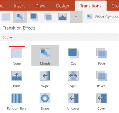 Quitar transiciones