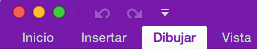 Se muestra la cinta de opciones de Mac con la pestaña Dibujar seleccionada