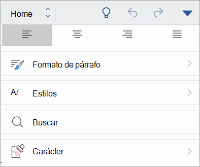 Captura de pantalla del botón Confidencialidad en Office para iOS