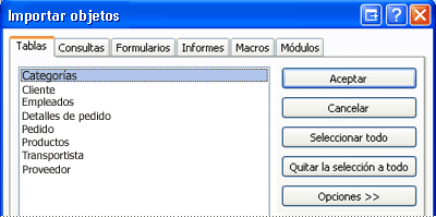 Cuadro de diálogo Importar objetos