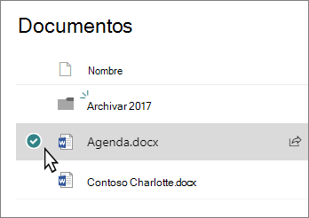 Captura de pantalla de una biblioteca con un archivo seleccionado