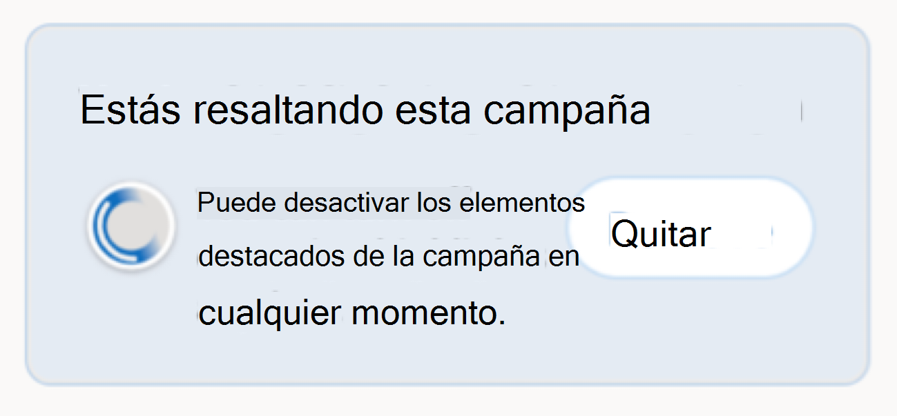 Aparece un módulo en su guión para informarle de que está promocionando la campaña agregando una banda a su perfil.